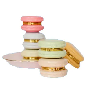 Caja de joyería de poliresina personalizada, caja de abalorios de macarrón de resina colorida al por mayor