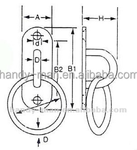 Anneau d'amarrage marin à base étroite en acier inoxydable 304 SS8031, point d'ancrage - Product Image 6