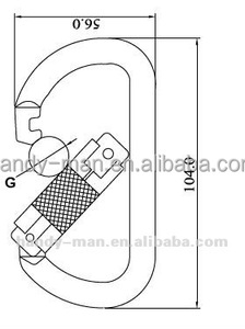 Mosquetón de Rescate Tipo D de Triple Bloqueo de Acero 2308TL-3 CE EN362 35kN - Product Image 6