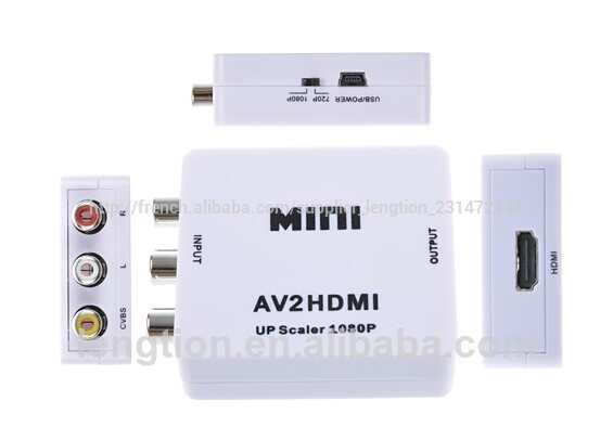 Lengtion Mini av rca hdmi hd cvbs video converter adaptateur pour le magnétoscope 720p/1080p/dvd. ps3