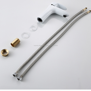 Moderno diseño cuadrado latón lavado blanco cuenca grifos mezclador grifo de agua - Product Image 3