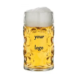 Stein High Quality Reusable Clear 1L Beer Stein Custom Beer Mug With Handle