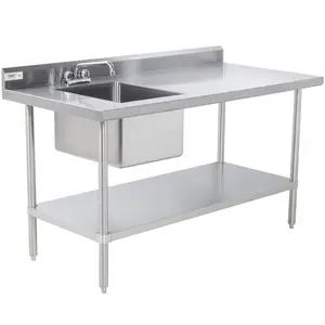 Hot Sale Stainless Steel kitchen Pizza Prep Table, Food Preparation Table for restaurant