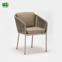 Meubles d'extérieur en rotin et osier, chaise à manger moderne avec coussin, référence E7097