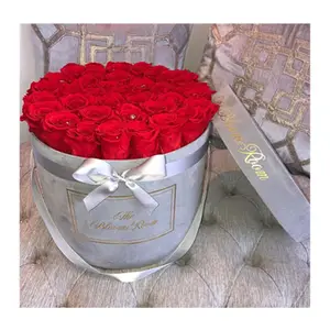 Boîtes à fleurs en carton avec ruban pour 50 pièces, emballage personnalisé de Roses et de velours pour cadeaux