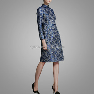 Nuevo estilo de invierno mujer manga larga <span class=keywords><strong>vestido</strong></span> de jacquard elegante <span class=keywords><strong>oficina</strong></span> <span class=keywords><strong>vestido</strong></span> de las mujeres de estilo europeo - Product Image 3