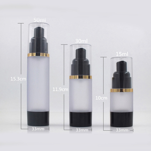 Botellas <span class=keywords><strong>de</strong></span> loción <span class=keywords><strong>de</strong></span> plástico sin aire Hengjian 15ml 30ml 50ml 100mL tapa transparente <span class=keywords><strong>de</strong></span> cuerpo negro esmerilado para cosméticos <span class=keywords><strong>de</strong></span> crema para el cuidado <span class=keywords><strong>de</strong></span> la piel - Product Image 2