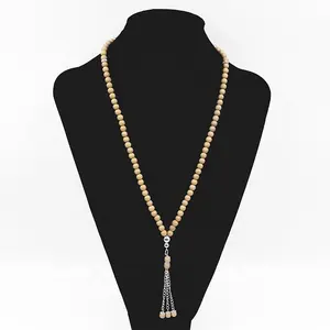 Loose Bulk Matte Golden Glass Phantom Bulk Beads For Muslim 99PCS Tasbih