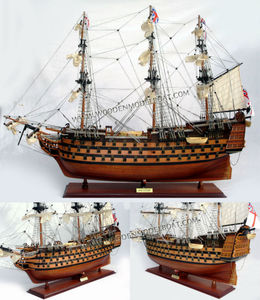 HMS victoire — modèle en bois peint, décoration en bois, livraison gratuite - Product Image 1