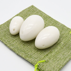 Telur Yoni giok putih untuk berat <span class=keywords><strong>Kegel</strong></span>, telur giok Set 3 telur marmer dan batu dipoles - Product Image 4