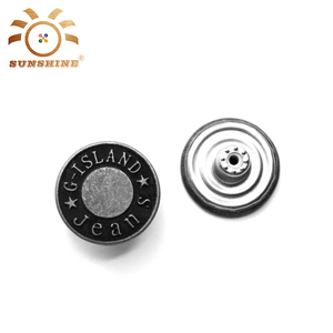 Propre antic argent personnalisé plaqué marque logo boutons en laiton pour les jeans - Product Image 3