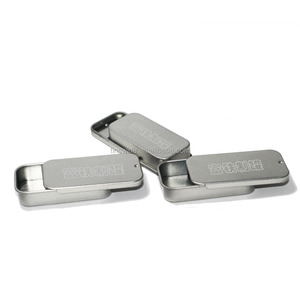 Rectangular mint tin box with slide lid