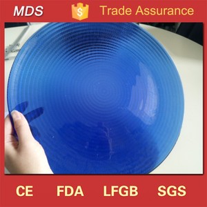Ronde <span class=keywords><strong>cuisine</strong></span> <span class=keywords><strong>Japonaise</strong></span> ondulé bleu chargeur <span class=keywords><strong>plaque</strong></span> en verre - Product Image 2