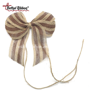 2018 New Design Natural <strong>Jute</strong> Burlap <strong>Ribbon</strong> Bows for Christmas Garland - Product Image 5