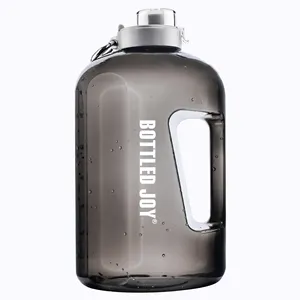 아마존 베스트 셀러 1 갤런 타임 마커가있는 대형 물병 투명 스포츠 병 BPA 무료 물 용기 손잡이가있는 저그