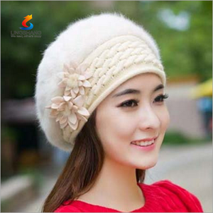 Korean women Vogue children beret hat lady fall thick socks warm wool hat rabbit fur hat - Product Image 1