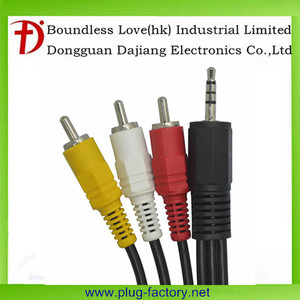 Dajiang customized <span class=keywords><strong>3</strong></span>.<span class=keywords><strong>5</strong></span> <span class=keywords><strong>mm</strong></span> enchufe a <span class=keywords><strong>3</strong></span> <span class=keywords><strong>rca</strong></span> cable - Product Image 1
