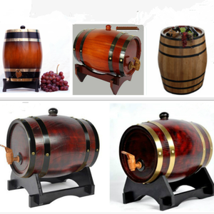 Großes dekoratives Holzfass 225L antikes Finish mit Metall reifen im alten Look - Product Image 4