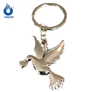 3D Peace Dove shaped metal key chain