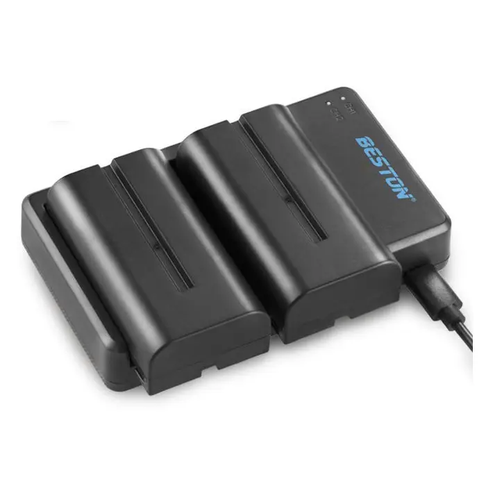 Beston 2 pack F550,F570 bateria De Lítio Recarregável e Dual USB portátil Carregador de bateria para câmera Digital