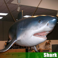 Grand dinosaure artificiel, requin grandeur nature, animal animatronique