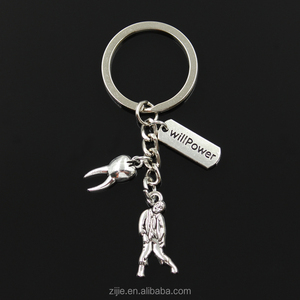 Métal Porte-clés Porte-clés Bijoux Argent Antique Plaqué walking dead zombie cadavre zombie dent charmes porte-clés - Product Image 2