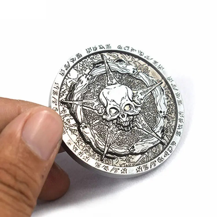 2022 cina fornitore moneta d'argento vendita calda personalizzata pirata sfida souvenir monete con Oem