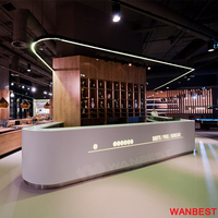 Conception de Table à boire de comptoir de barre de vin de discothèque de Restaurant rond de marbre artificiel Commercial