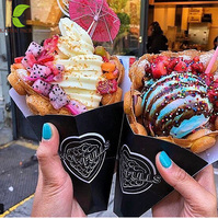 Portaconos de Papel para Helado Personalizado, Cono para Waffle de Burbujas con Impresión de Logotipo