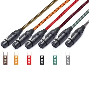 Sechs farbiges Gewebe geflecht 3Pin geschirmtes XLR-Stecker-Buchse-Mikrofon kabel