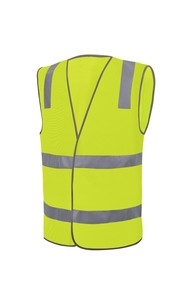 Gilet di Sicurezza ad Alta Visibilità con Multi Tasche, Giacca Riflettente con Zip per Traffico Stradale, Gilet Corto per Sicurezza e Costruzioni - Product Image 4