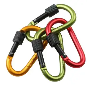 Aluminum Snap Hook Locking Carabiner For Home RV Camping Fishing Hiking Traveling And Keychain Not For Climbing