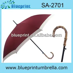 Winfproof grande guarda-chuva de golfe moda alça de bambu