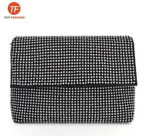 Mesh Crystal Rhinestone Pochette Foldover Clutch Evening Bag Wholesales from China Supplier