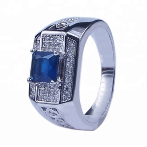 خاتم رجالي جديد بالجملة من الذهب عيار 18 قيراط مع أحجار كريمة - Product Image 1