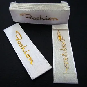 Oem Customized Your Own Logo Name Satin Label Garment Fabric Labels Woven Tag for Clothing