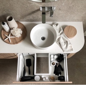 2024 Hàng Châu Vermont New Ý phong cách gỗ hiện đại tùy chỉnh sẵn sàng thực hiện Vanity Thiết kế phòng tắm tủ phòng tắm - Product Image 4