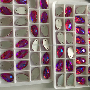2017 RED AB Accesorios de costura Lágrima Cristal Parte posterior plana Piedras de cristal - Product Image 5