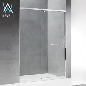 Normal Desain Pabrik Harga Disesuaikan Grosir Kamar Hotel 304SS Bingkai Tempered Kaca 1 Pintu Shower Geser Kaca Pintu Kamar