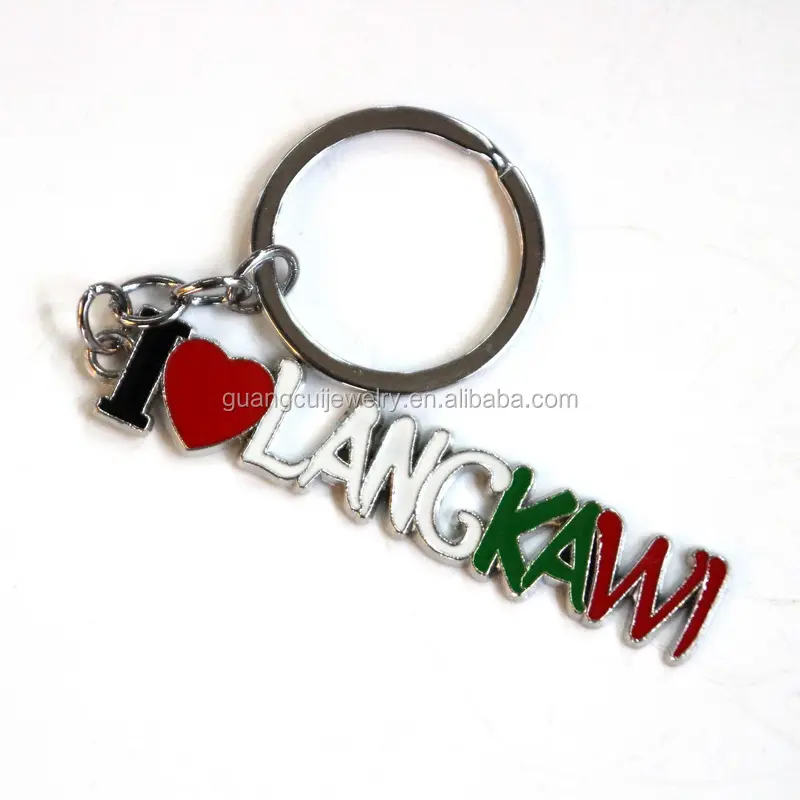 Groothandel Custom Goedkope Nieuwe Collectie Langkawi Maleisië Toeristische Souvenir Metalen Oem Service Sleutelhanger