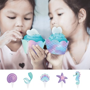 Huancai – décorations de gâteaux en forme de sirène, 20 cm, petites fournitures de fête pour fête prénatale, anniversaire d'enfants