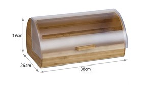Thanh Lịch Lớn Cuộn Top Bánh Mì Hộp Thủ Môn Sợi Tre Countertop Thực Phẩm Lưu Trữ <span class=keywords><strong>Bin</strong></span> Với Phong Cách <span class=keywords><strong>Acrylic</strong></span> Dễ Dàng Trượt Bìa Xử Lý - Product Image 6