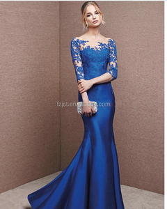 7 puntos de <span class=keywords><strong>la</strong></span> <span class=keywords><strong>manga</strong></span> tatuajes de encaje de <span class=keywords><strong>la</strong></span> boda vestido vestido de noche personalizado - Product Image 2
