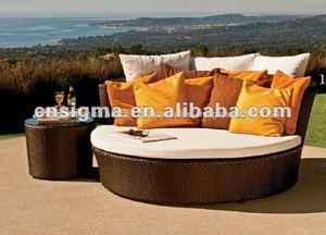 2014 venta caliente al aire libre de mimbre redonda diván - Product Image 1