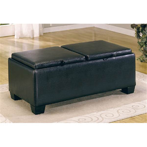 Moderno círculo de cubo de almacenamiento marrón de cuero suave de cuero Otomano - Product Image 3