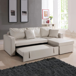 Modern Folding Leather <strong>Sofa</strong> <strong>Bed</strong>, <strong>Pull</strong> <strong>Out</strong> <strong>Sofa</strong> <strong>Bed</strong> With Drawer YB2224 - Product Image 1