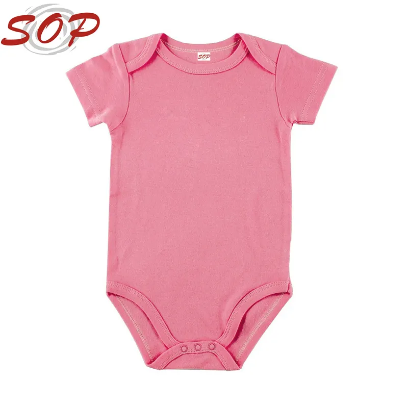 Groothandel Aangepaste Oem Baby Kleding Baby Plain Bamboe Onesie Romper Bodysuit