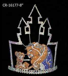 Belleza <span class=keywords><strong>bestia</strong></span> tema <span class=keywords><strong>corona</strong></span> Tiara princesa desfile <span class=keywords><strong>corona</strong></span> <span class=keywords><strong>de</strong></span> diamantes <span class=keywords><strong>de</strong></span> imitación - Product Image 1