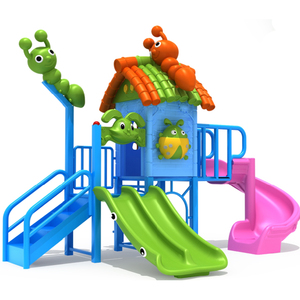 Maisonnette en acier de haute qualité pour enfants <span class=keywords><strong>avec</strong></span> <span class=keywords><strong>toboggan</strong></span>, équipement de <span class=keywords><strong>jardin</strong></span> pour les occasions scolaires, maisonnette en plastique pour bébés - Product Image 1