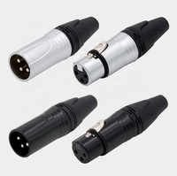 Connecteurs audio XLR 3 broches en vrac, plaqués argent sur cuivre, mâle et femelle, boîtier en aluminium pour câble de microphone DMX512